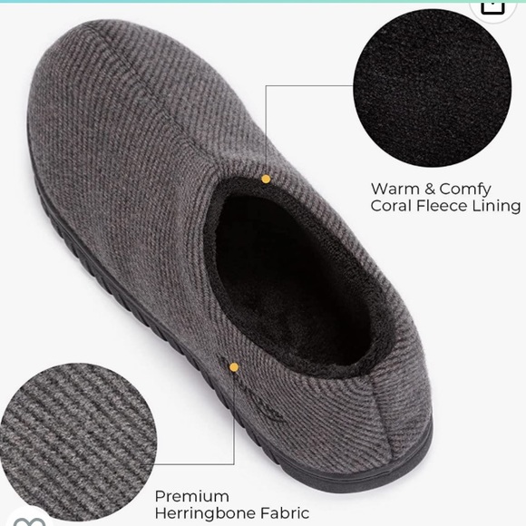 thumbnail image 2 of Comfortable Men's Sherpa Lined Slippers | Collections Etc 2 of 10